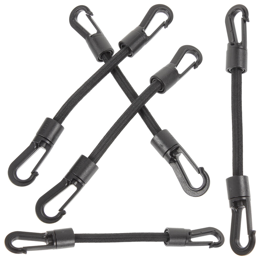 5 Pcs Short Bungee Cords With Hooks Elastic String 9353595395381
