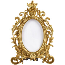 Oval Gold Resin Photo Frame – Vintage Style, 10.1 x 6.9