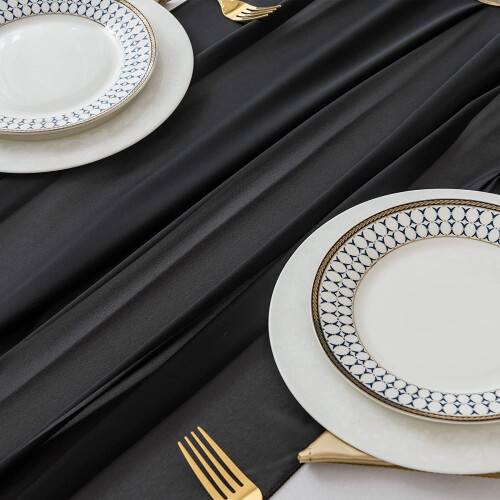 Black Chiffon Table Runner 12 x 118 in 2
