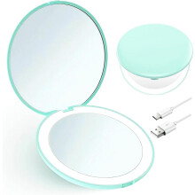 LED-make-upspiegel met 1x/10x vergroting, oplaadbaar.