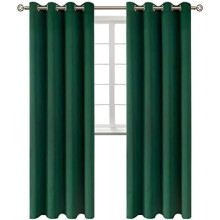 Blackout Curtains - Grommet Thermal Insulated Room Darkening Bedroom and Living Room Curtains, Set of 2 Panels (52 x 120 Inch, Emerald Green)