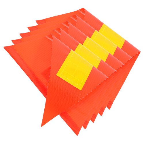 10Pièces Drapeaux Avertissement PVC Rouge Visibilité Améliorée