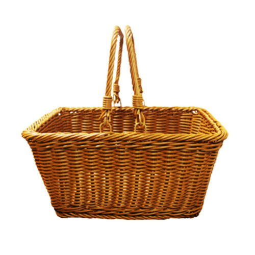 Wicker Basket Gift Baskets Empty Square Woven Picnic Basket Easter Candy Basket