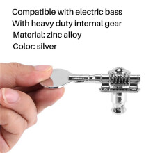 5 StüCke Gitarre ZubehöR Archaistisch ÖFfnen Bass Gitarre StimmschlüSsel Pegs Mechaniken Tuner Schwarz 1L4R für 5 Saiten Bass Silber