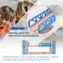 Holzeisenbahngleise Eisenbahnspielzeugset HolzdoppelstockbrüCke HolzzubehöR ÜBerfüHrung Modell Kinderspielzeug Kindergeschenke