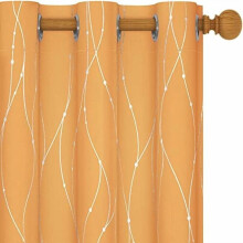 Halloween blackout curtains thermal soundproof silver wave