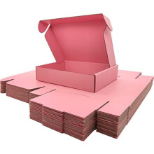 Små lyserøde bølgepapkasser 10 x 8 x 2,7 cm, pakke med 25 stk.