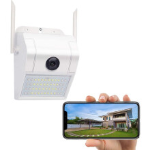MesaSe Wireless HD Floodlight Security Camera Built-in Siren Alarm Two-Way Talk Night Vision 160 View, IP66 Weatherproof 1080p Security Camera
