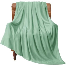 Dusty Green Fleece Throw Blanket 50"x60", Super Soft Warm Lightweight Cozy Blanket for Couch, Bed, Travel & Camping