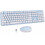 Conjunto de teclado e mouse sem fio com teclas redondas retrô. 1