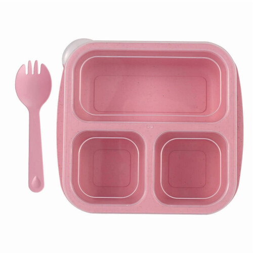 Bento-box met 3 compartimenten – gemaakt van tarwestroplastic, herbruikbaar