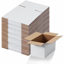 Verzenddozen 10x6x6 inch, wit, gegolfd, set van 40