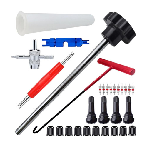 Tire Valve #STEM# Core Quickly Replacement Tool Kit,With #STEM# Removal Tool Set X5Z6