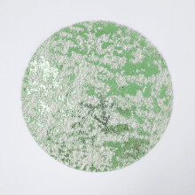 Saliegroene, ronde wegwerp placemats met metallic glitterdoekjes – tafeldecoratie voor bruiloften, feestdagen en feesten