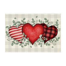 Valentijnsdag placemat van polyester met hartjesprint – Liefde & strik, antislip, vlekbestendig, herbruikbaar (multicolor, 1 stuk)
