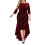 Elegantes rotes Samt-Maxikleid für Damen, Herbst/Winter 1