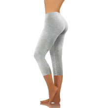 Sommer Plus Size Capris for kvinner Mote Uformelt Dame Ensfarget Span Damebukser med høy midje og vide ben Yogabukser Caprisbukser for kvinner