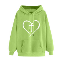 Hoodie Tarraingthe Grafach Croí Glas do Mhná S