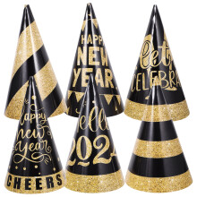 Sombreros cónicos de fiesta de Año Nuevo OUNONA, multicolor elegante, 6 piezas, accesorios de celebración para la Nochevieja.