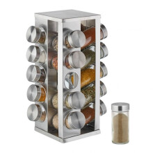 Suporte giratório para temperos com 20 potes de temperos
