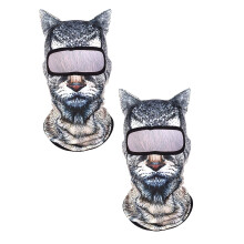 Pasamontañas con orejas de gato, máscara facial completa a prueba de viento con diseño de animal para actividades al aire libre, senderismo,