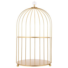 Suporte para Bolo FRCOLOR Dourado de 2 Andares, Suporte para Sobremesas em Formato de Gaiola de Pássaros para Casamento, Festa, Aniversário, Chá