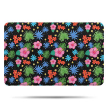 Tapete de banheiro floral em microfibra antiderrapante, 43 x 69 cm (17 x 27 polegadas)