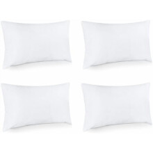 Witte sierkussens (4 stuks, 35,5 x 56 cm) – Donsvervangende, zachte decoratieve kussens voor bed, bank, fauteuil, binnen en buiten.