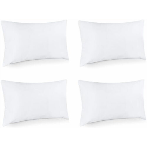 Hvide pyntepuder (4-pak, 14x22") – Dunalternativ, bløde pyntepuder til seng, sofa, divan, indendørs og udendørs