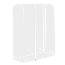 Housse de protection zippée pour vêtements Homoyoyo avec double barre pour portant, blanche