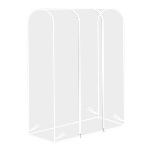 Funda transparente para ropa con soporte de doble varilla