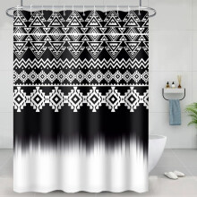 Rideau de douche 183 x 213 cm, imprimé bohème, décor de salle de bain, tissu polyester, motif géométrique abstrait dégradé, ensemble de