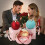Preserved Red Rose with Necklace Gift Set 1