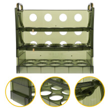 Organizador de huevos para el hogar, caja de almacenamiento, contenedor fresco verde