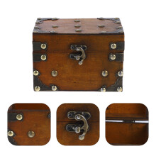 1 cutie de depozitare din lemn pentru coliere în stil retro european, 15,00 x 10,20 x 10,00 cm