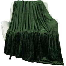 Super Soft Fleece Throw Blanket 50"x60", Lightweight Plush Flannel Blanket for Couch, Sofa, Bed – Olive Green