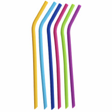 Pailles en silicone ACDANC6Pcs, pailles colorées en silicone, flexibles et réutilisables pour toutes les boissons