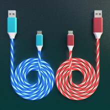 Pacáiste 2 Chábla Micrea USB Luchtaire Android, Corda Luchtaithe Tapa Micrea USB le Soilse LED agus Lonrúil do Android agus Gléasanna Micrea USB