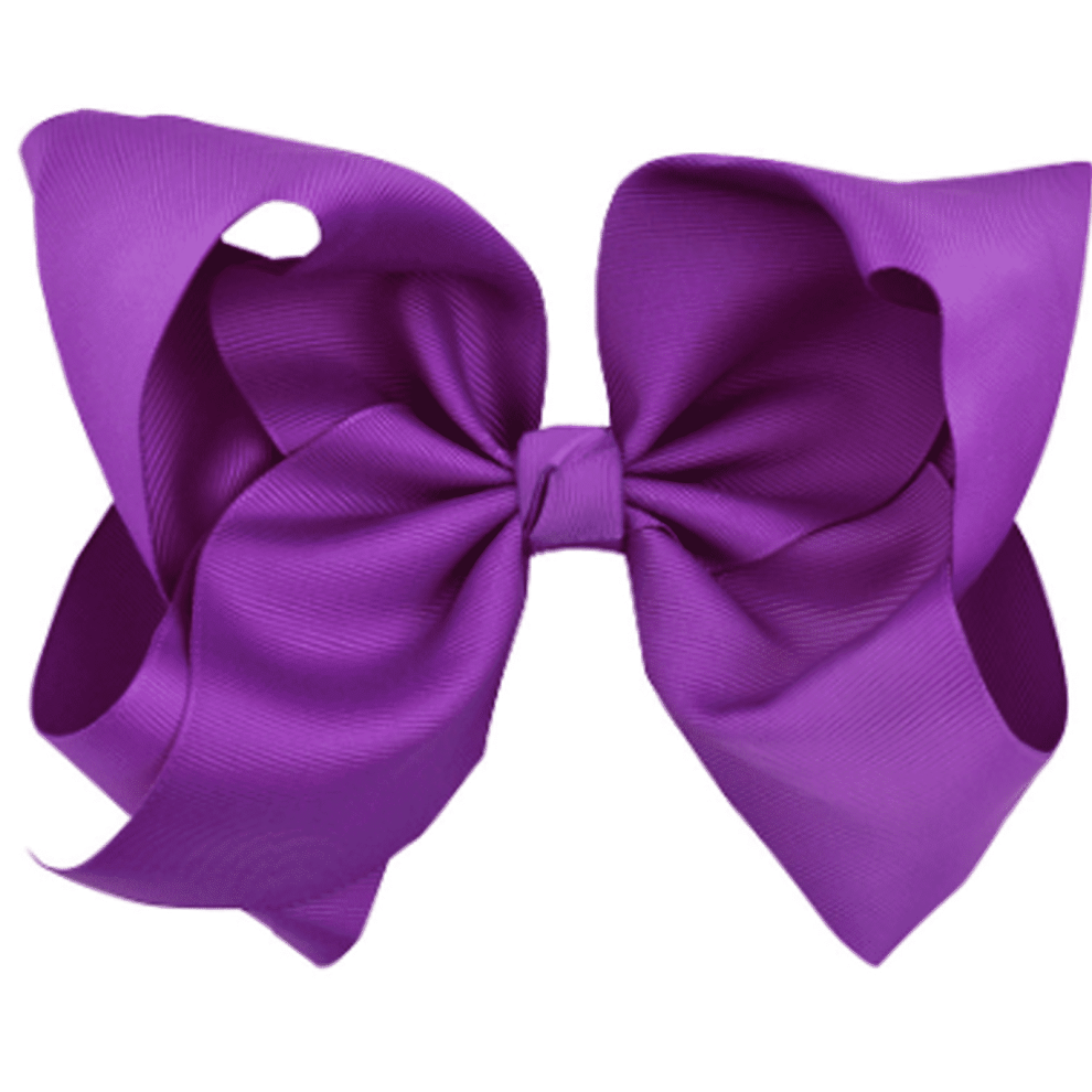 Hair Bows,8" Soft Polyester Flat Claw Clips,Secure Crocodile Clip Big Bows for Girls,Purple