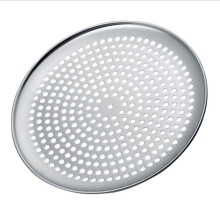 Plaque à pizza en acier inoxydable de 35,5 cm (14 pouces) avec revêtement antiadhésif et perforations pour une croûte plus croustillante, idéale