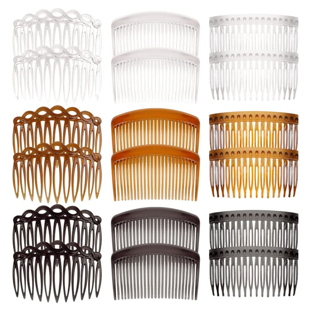 18 Pieces French Side Combs, Plastic Hair Combs for Women, Bridal Wedding Veil Hair Accessories