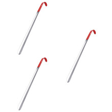 3 pcs Stainless Steel Shoehorn Plastic Handle Shoe Horns Extra Long Hook Shoehorn for Old People Pregnant Women (Red)