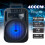 Φορητό ηχείο Bluetooth 1100W με φώτα LED, ενσύρματο μικρόφωνο, μπαταρία 1200mAh, μαύρο - 1