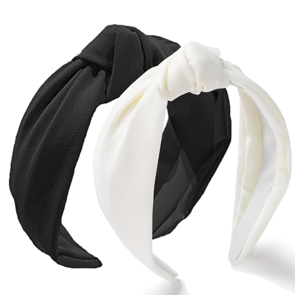 Unisex 2 Pack Women's Wide Knotted Headbands