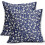 Μαξιλαροθήκες 18x18 σε χρώμα Navy Blue (2 τεμάχια), Vintage Floral Rustic Μαξιλαροθήκες για Καναπέ, 1