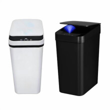 2 db-os intelligens érintésmentes szemetes, 2,4 gallon, mozgásérzékelő, kompatibilis a fürdőszobával/konyhával/irodával/hálószobával