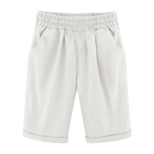 Pantaloni scurți de vară tip bermuda cu talie înaltă pentru fete, cu buzunare, șnur confortabil, pantaloni scurți până la genunchi –