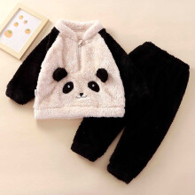 Up to 50% off Kids' Flannel Pajama Sets (2-Piece) for 12–18M — Warm Long Sleeve Home Wear, compatible with fall/winter