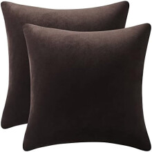 Housses de coussin décoratives en velours marron chocolat 56 x 56 cm (2 pièces), housses modernes et luxueuses pour canapé, fauteuil, lit –