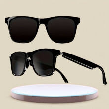 Lunettes connectées sans fil pour femmes : haut-parleurs HD à oreille ouverte, commandes tactiles, microphone antibruit, commande vocale, longue